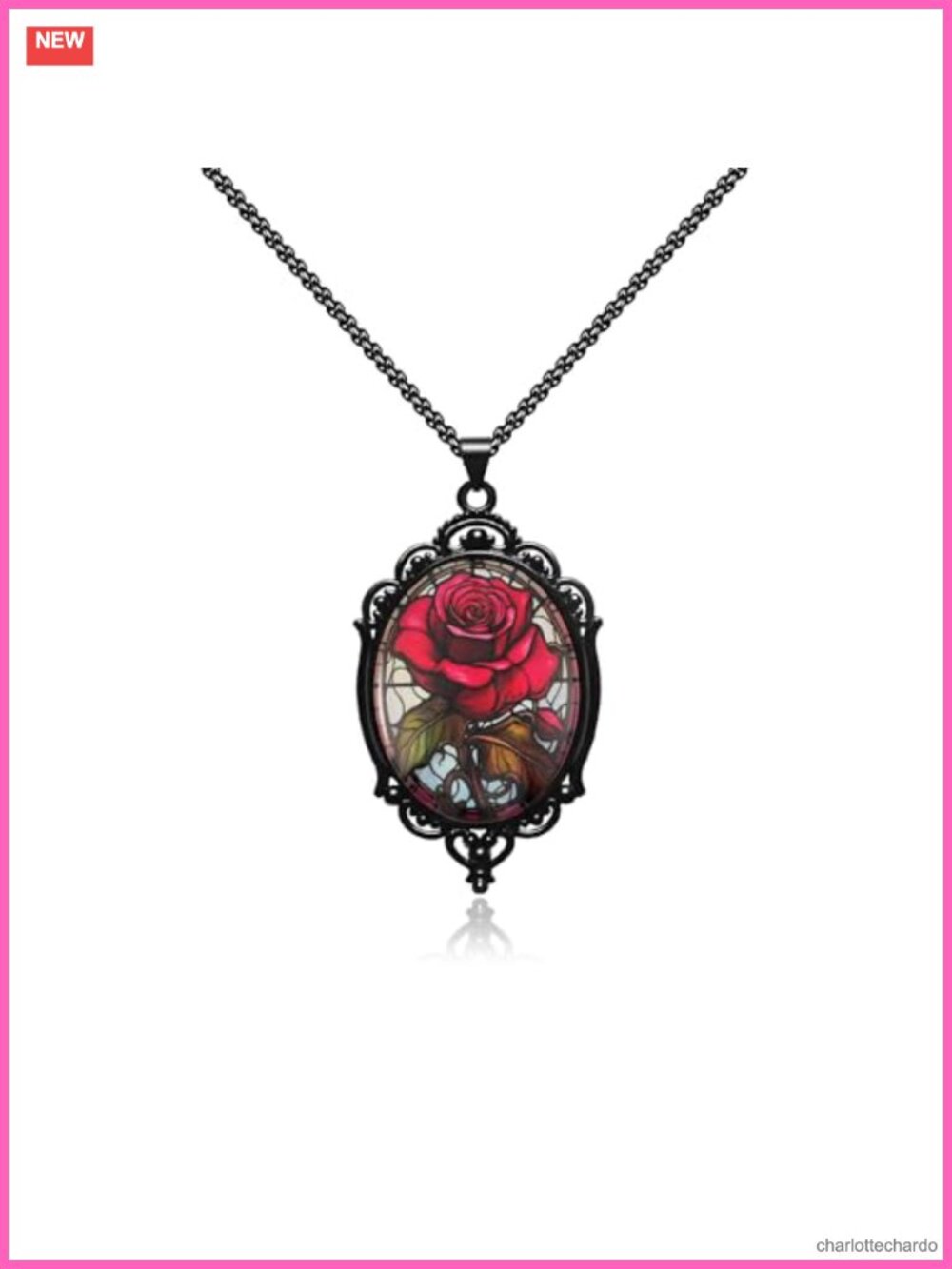 Gothic Rose Cameo Choker Necklace Halloween Costume Jewelry Vampire Cosplay